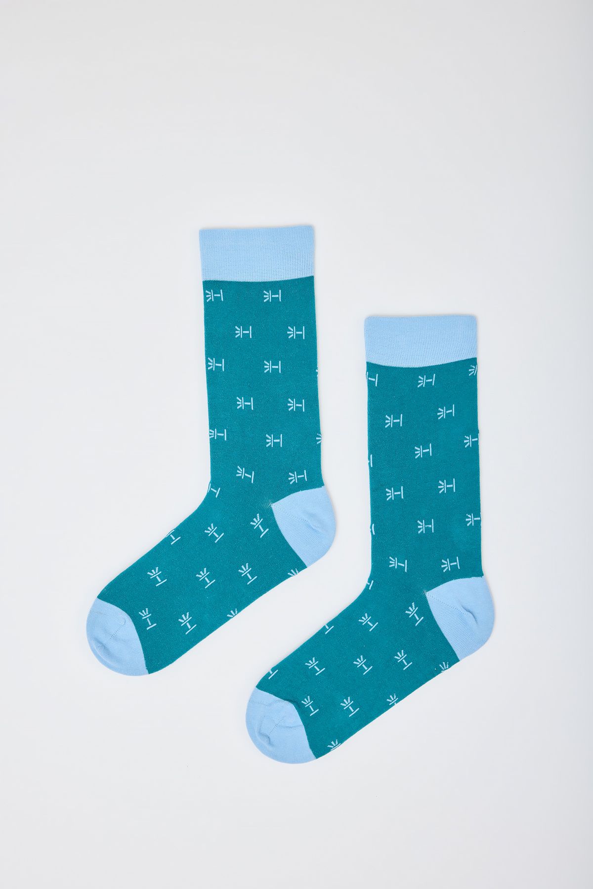Grün/Hellblaue USB-Merchandise Socken